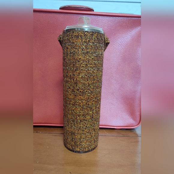 Vintage Brown Burlap/Textured Knitting Needle Holder